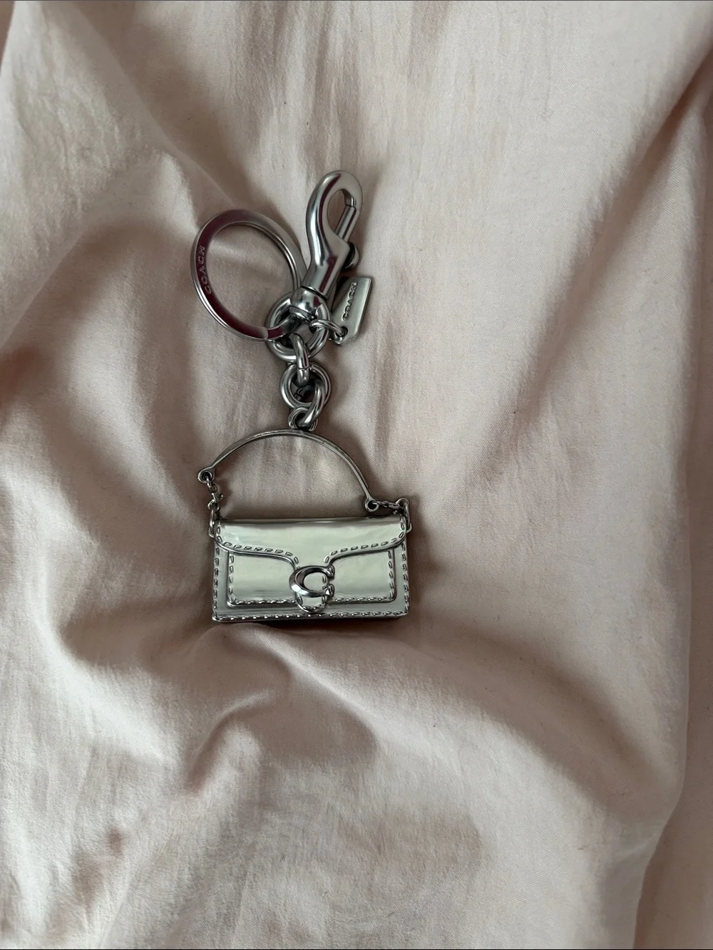 Coach Silver Mini Handbag Key Charm